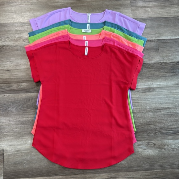 Zenana Womens Size Small S Top Red Pink Orange Green Blue Purple - LOT OF 6 - Picture 1 of 12